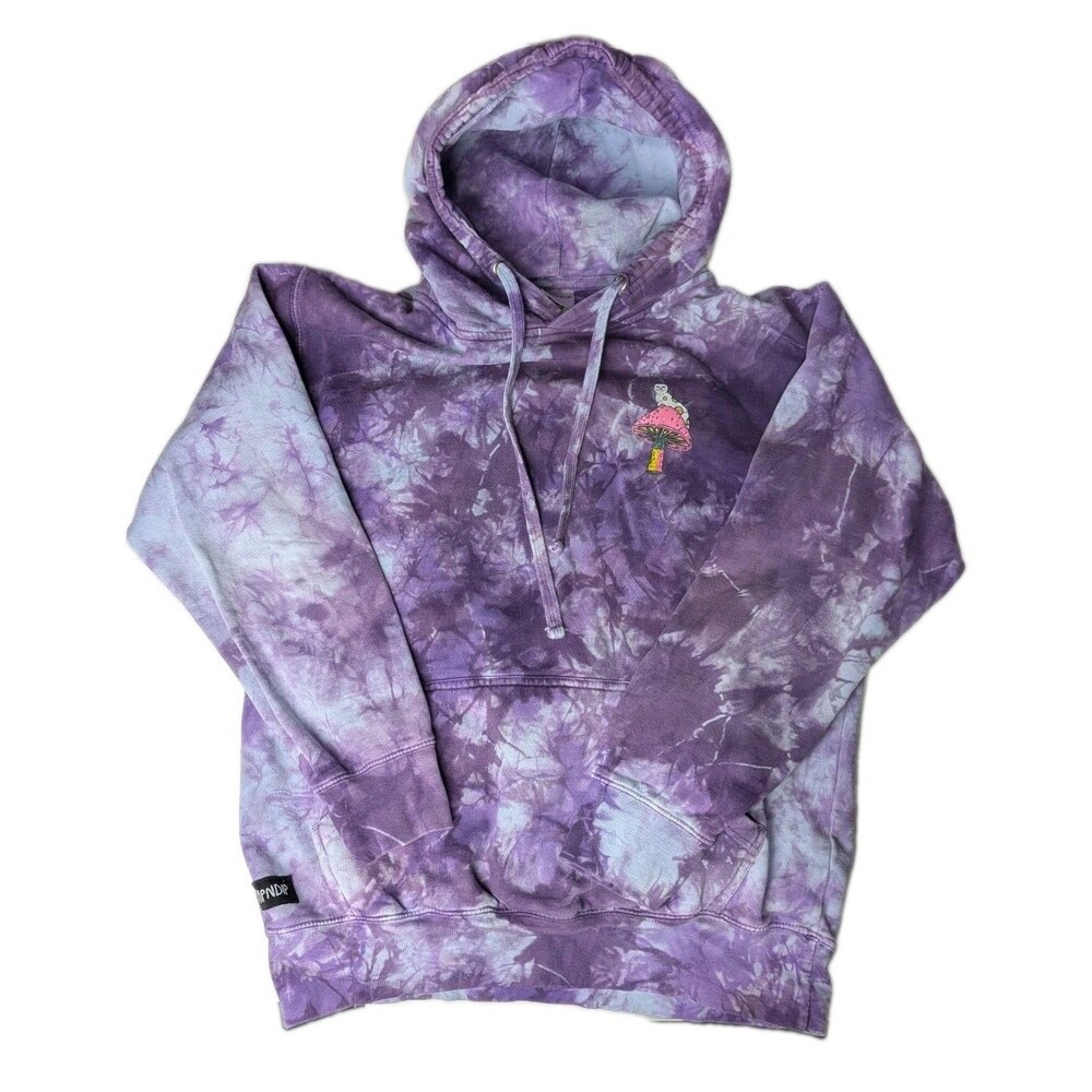RIPNDIP Psychedelic Nerm Purple Tie Dye Hoodie Size Medium Trippy Hippy Skater